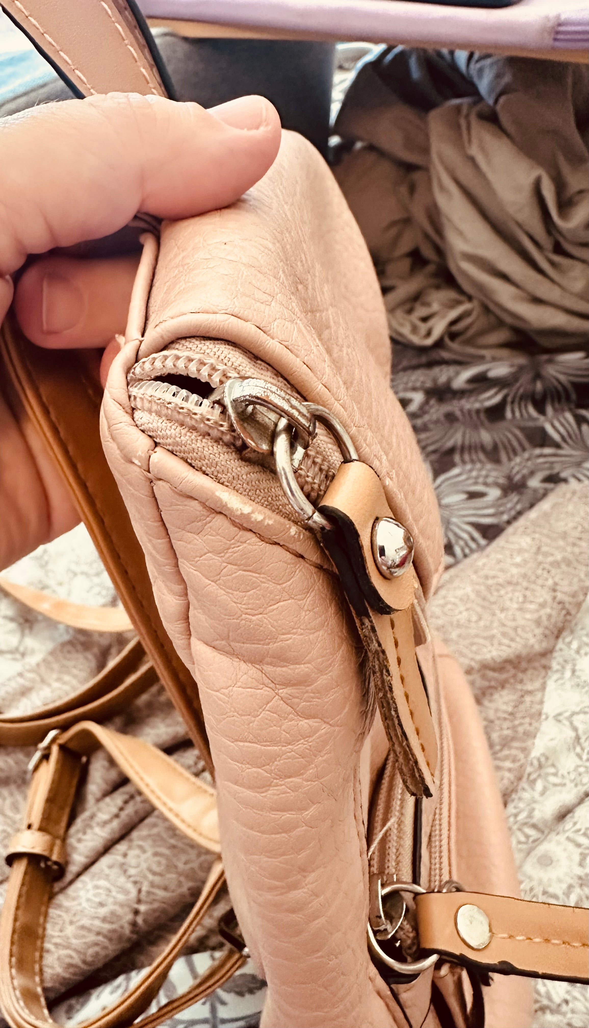 Giani Bernini Blush Pink Pebbled PVC Backpack
