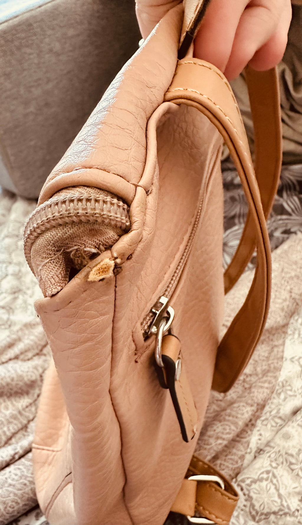 Giani Bernini Blush Pink Pebbled PVC Backpack