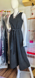 Calvin Klein Wide Leg Belted Geometric Print Jumpsuit
