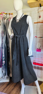 Calvin Klein Wide Leg Belted Geometric Print Jumpsuit