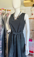 Calvin Klein Wide Leg Belted Geometric Print Jumpsuit