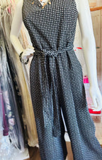 Calvin Klein Wide Leg Belted Geometric Print Jumpsuit