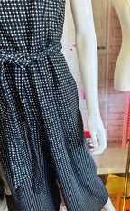 Calvin Klein Wide Leg Belted Geometric Print Jumpsuit