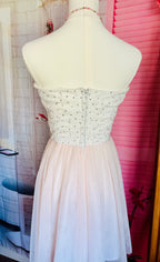 Masquerade Ivory and Pale Pink Beaded Party Dress
