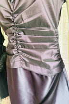 Tadashi Shoji Plum Ruched Halter Gown