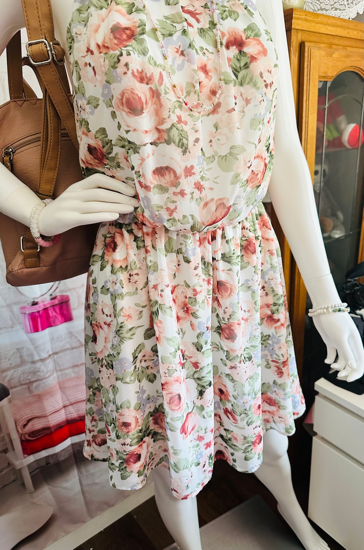 Guess Floral Chiffon Halter Dress