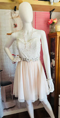 Masquerade Ivory and Pale Pink Beaded Party Dress