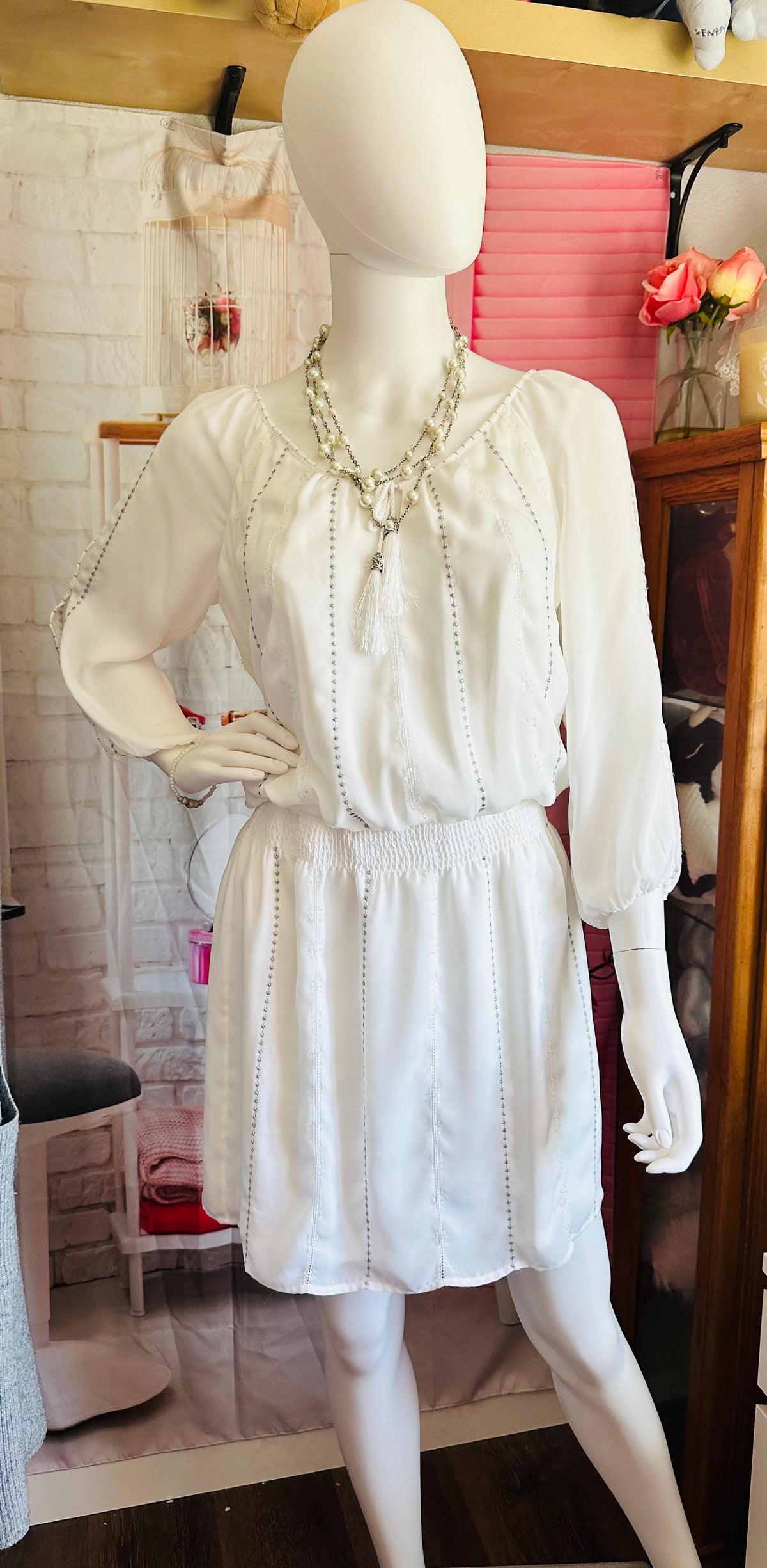 White House Black Market Smocked Blouson Dress