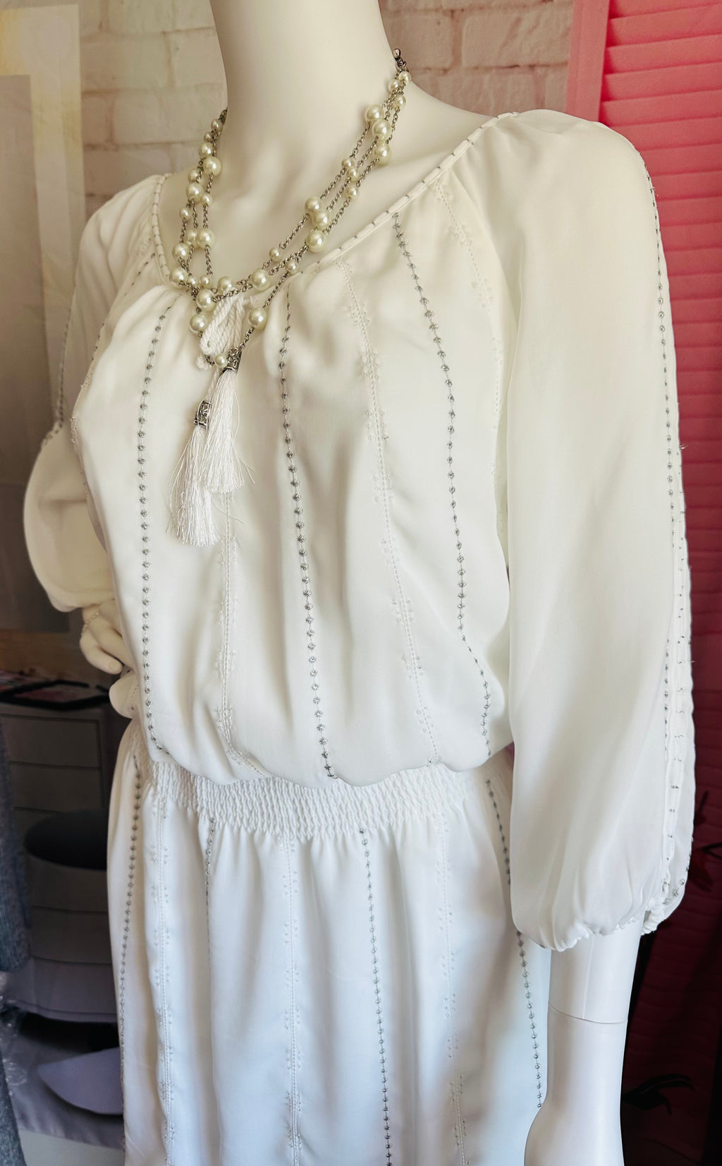 White House Black Market Smocked Blouson Dress