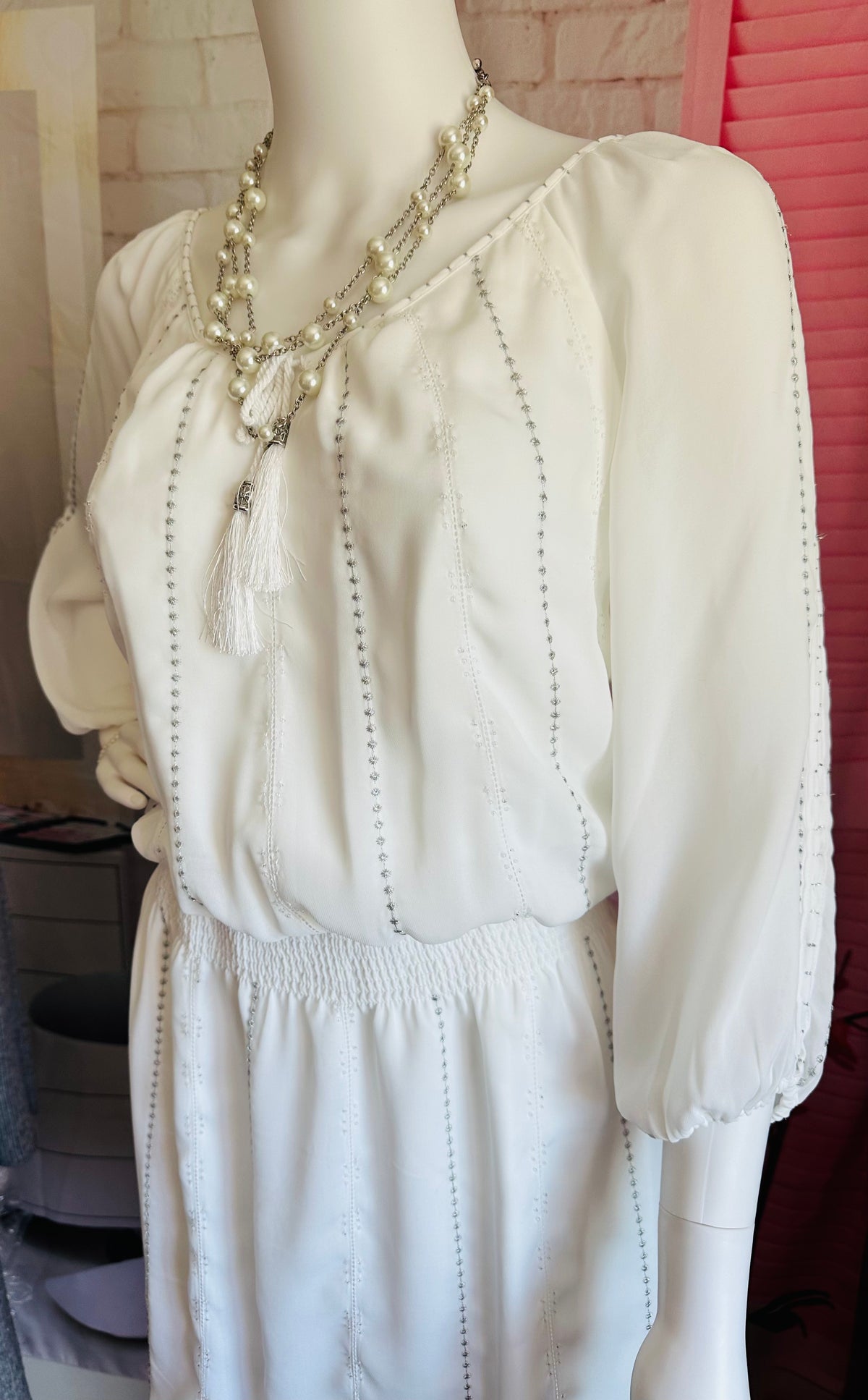 White House Black Market Smocked Blouson Dress