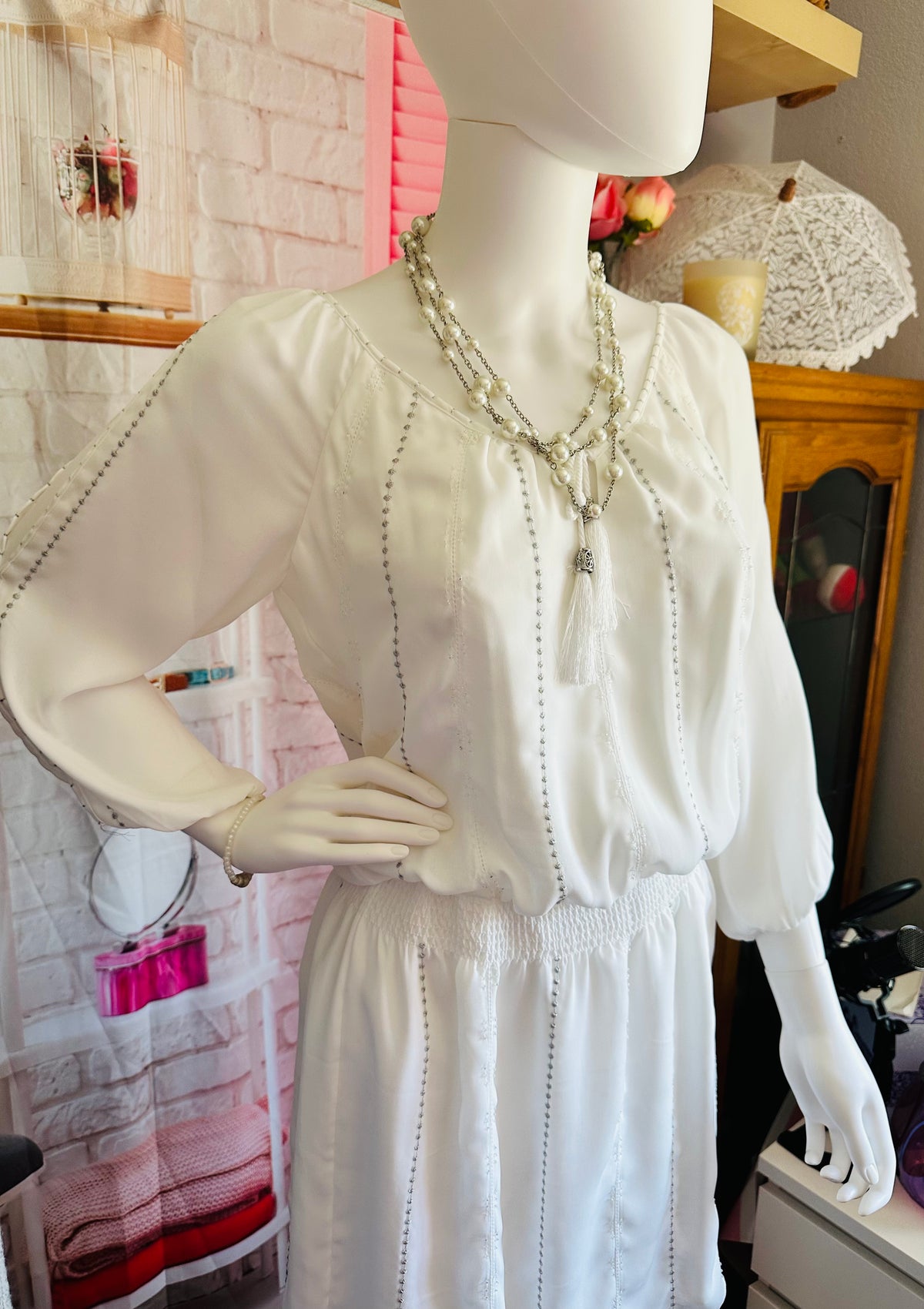 White House Black Market Smocked Blouson Dress