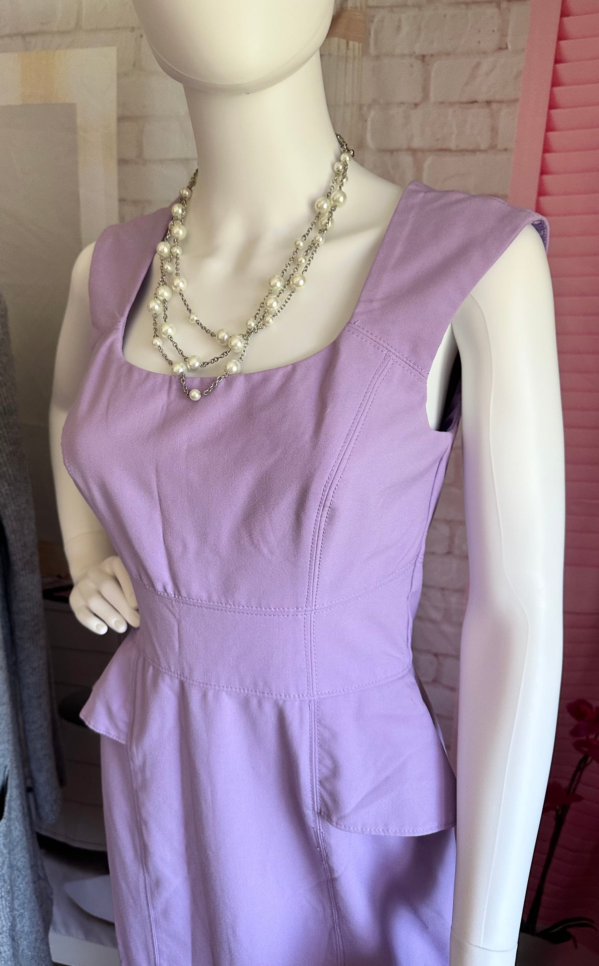 White House Black Market Lavender Peplum Sheath Dress