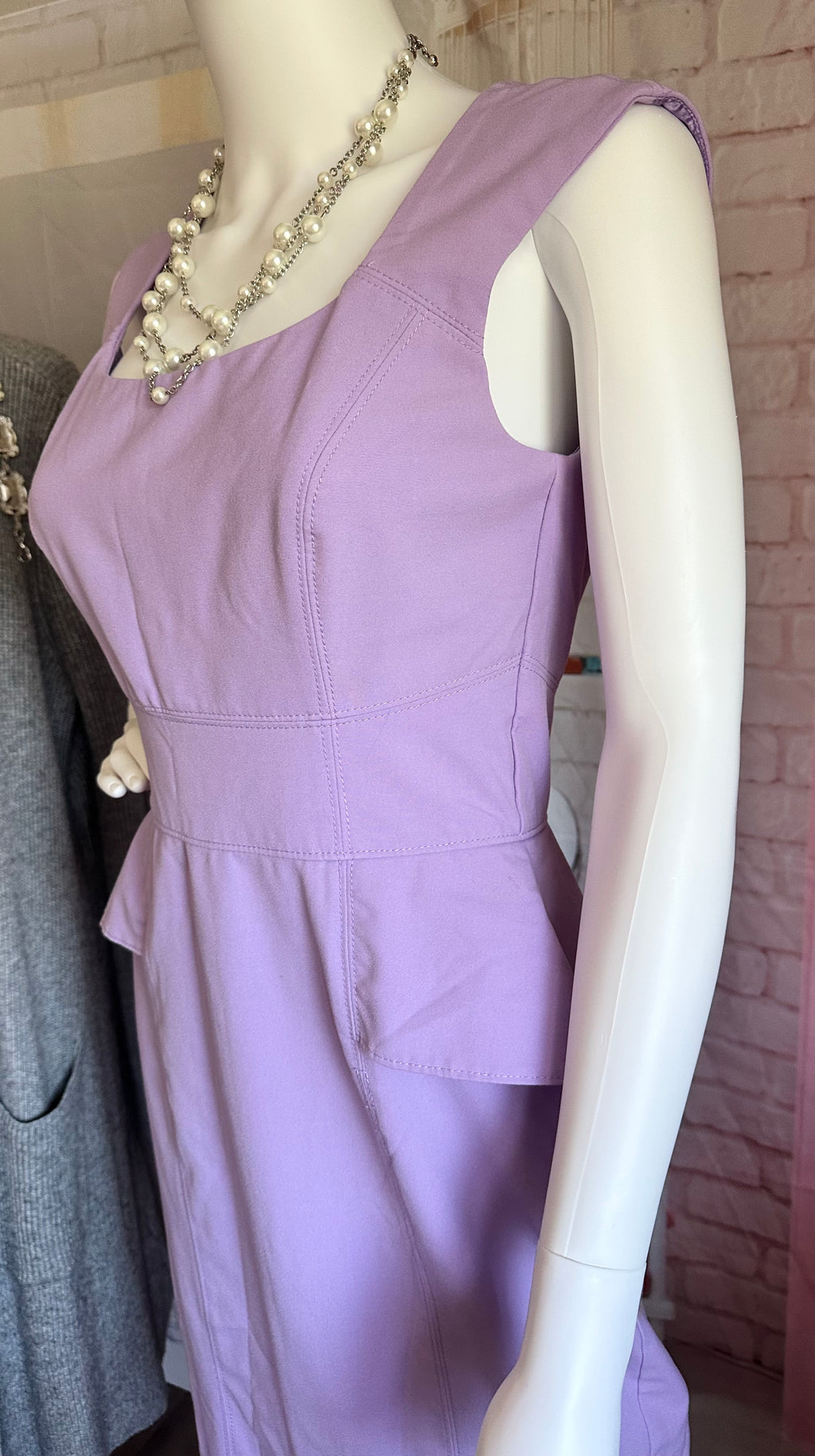 White House Black Market Lavender Peplum Sheath Dress