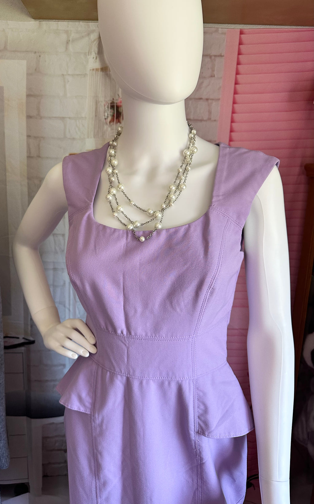 White House Black Market Lavender Peplum Sheath Dress