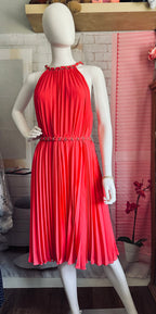 White House Black Market Pleated Halter Dress