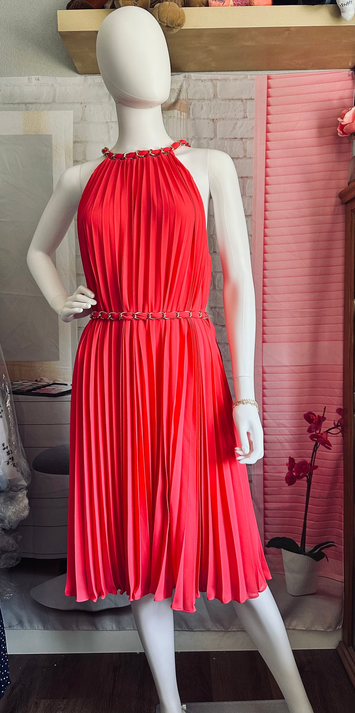 White House Black Market Pleated Halter Dress