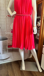 White House Black Market Pleated Halter Dress