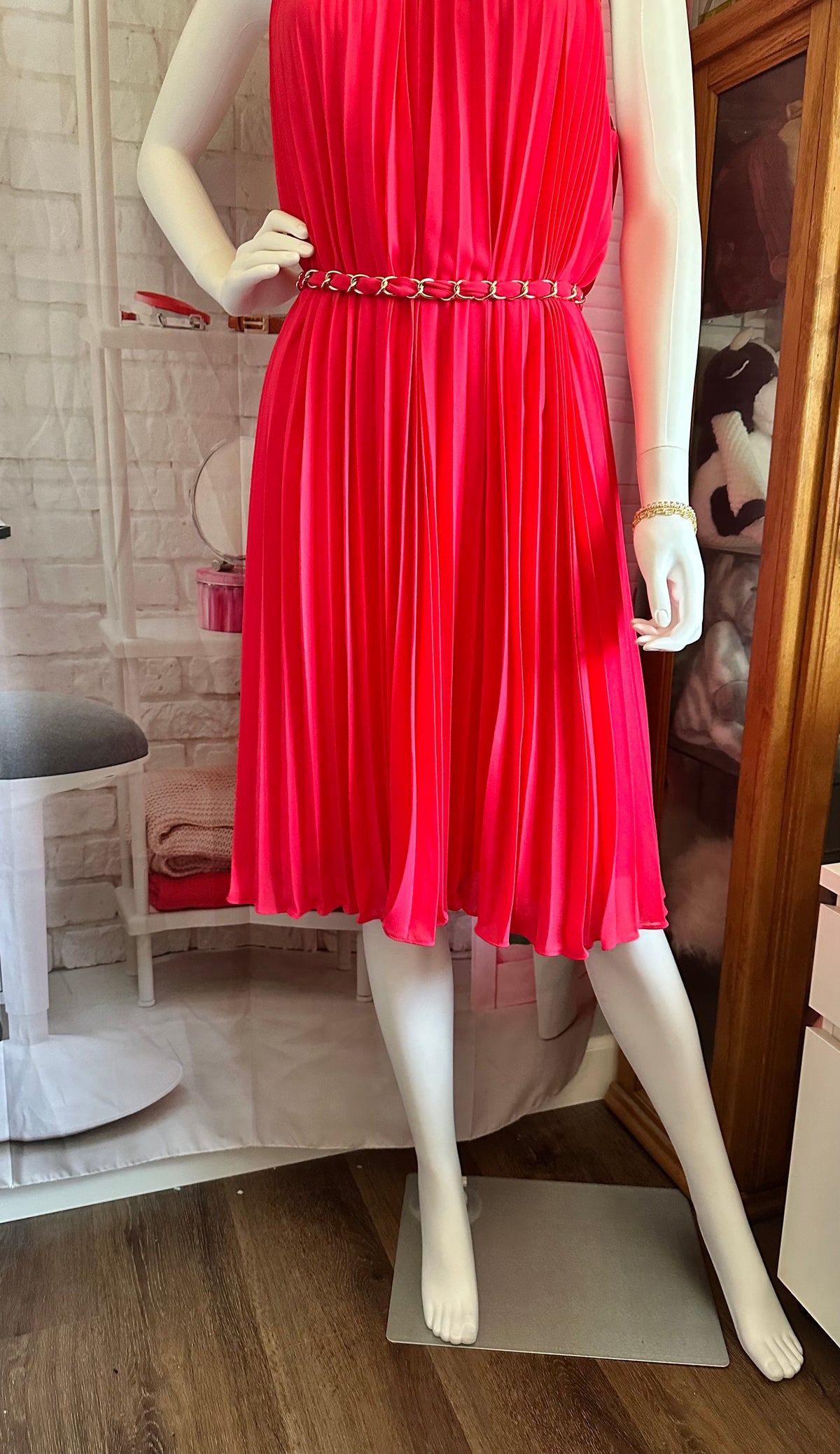 White House Black Market Pleated Halter Dress