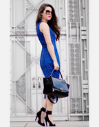 Alexia Admor Blue Guipure Lace Sheath Dress