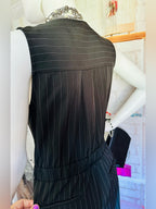 Monteau Black Pinstripe Sleeveless Wide Leg Jumpsuit