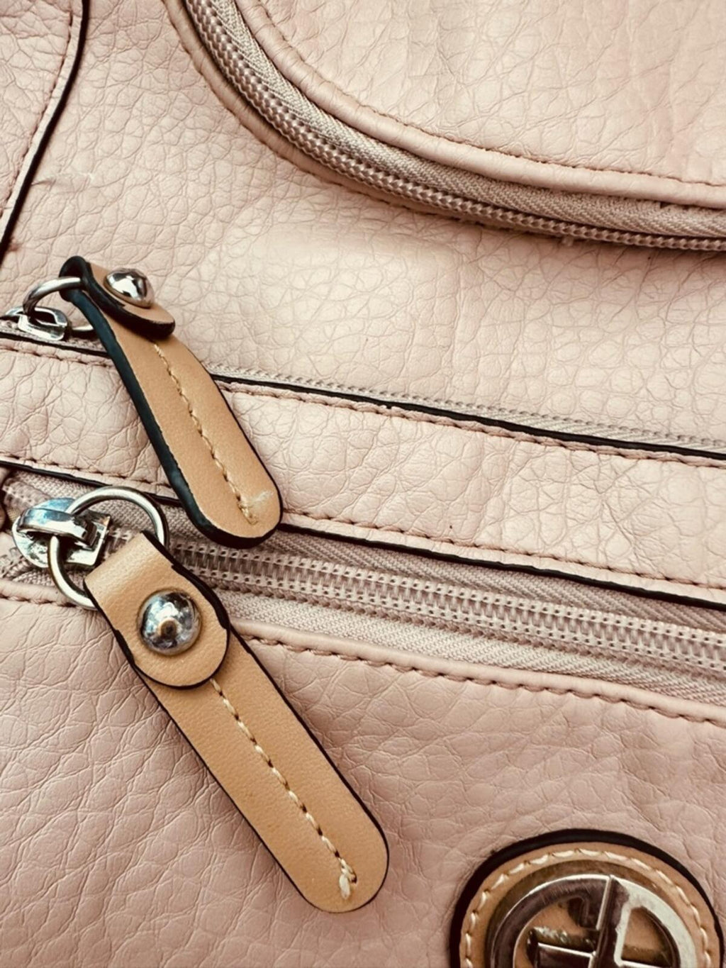 Giani Bernini Blush Pink Pebbled PVC Backpack