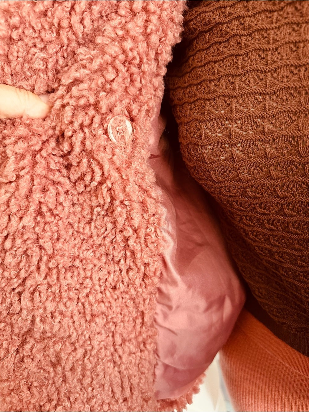 Topshop Blush Ami Borg Faux Fur Jacket