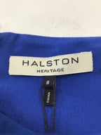 Halston Heritage Women's Lapis Blue Strapless Sweetheart Slit Maxi Dress