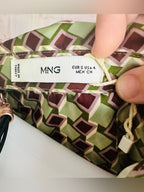 Mango Retro Green & Brown Geometric Mini Dress