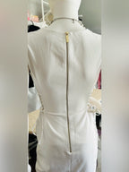 Calvin Klein White Lace-Up Side Sheath Dress