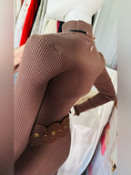Forever 21 Brown Ribbed Turtleneck Bodycon Sweater Mini Dress