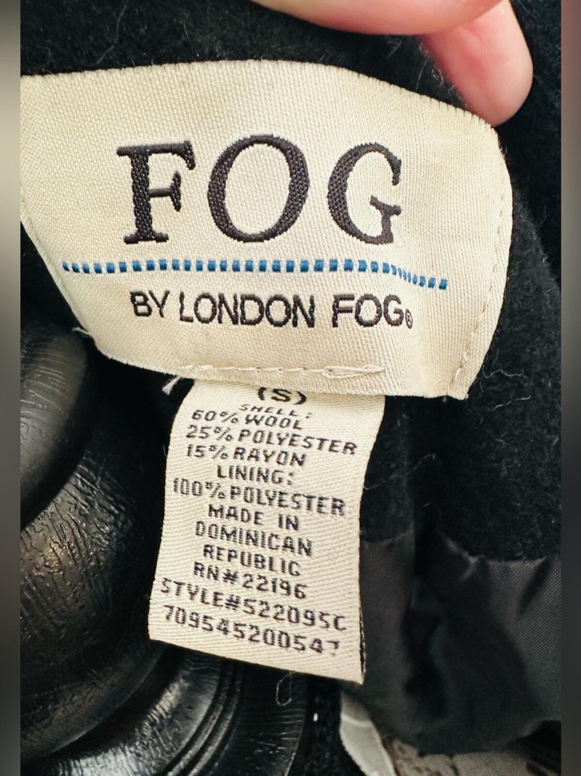 Fog by London Fog Black Wool Blend Pea Coat