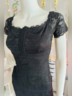 GUESS Black Floral Lace Corset Bodycon Mini Dress