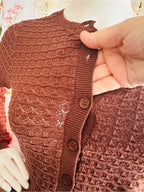 Madden NYC Crochet Cropped Cardigan Sweater