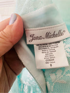 Jona Michelle Aqua Lace Party Dress