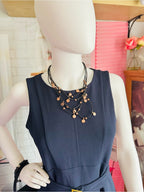 Nanette Lepore Navy Belted Fit & Flare Midi Dress