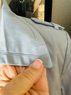 Calvin Klein Light Blue Belted Double Breasted Trench Coat