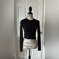 TNA Sleek Black Long Sleeve Crop Top