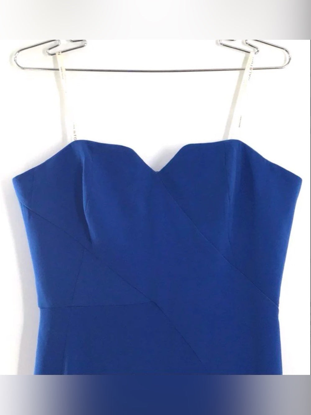 Halston Heritage Women's Lapis Blue Strapless Sweetheart Slit Maxi Dress