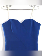 Halston Heritage Women's Lapis Blue Strapless Sweetheart Slit Maxi Dress