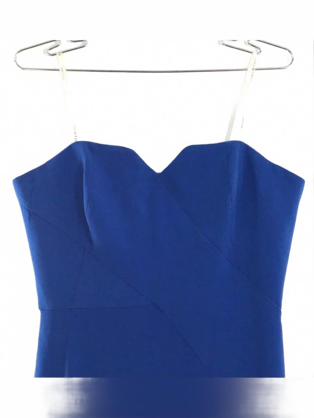 Halston Heritage Women's Lapis Blue Strapless Sweetheart Slit Maxi Dress