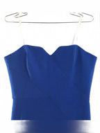 Halston Heritage Women's Lapis Blue Strapless Sweetheart Slit Maxi Dress