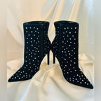 Express Black Studded Heeled Ankle Boots