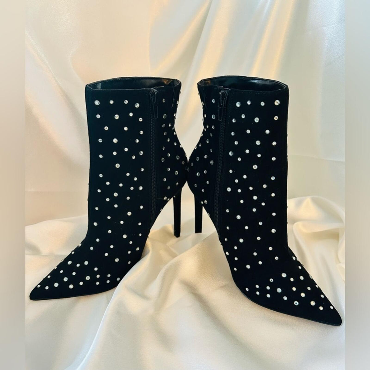 Express Black Studded Heeled Ankle Boots