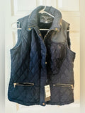 Palomares Navy Quilted Faux Fur Lined Puffer Vest NWT