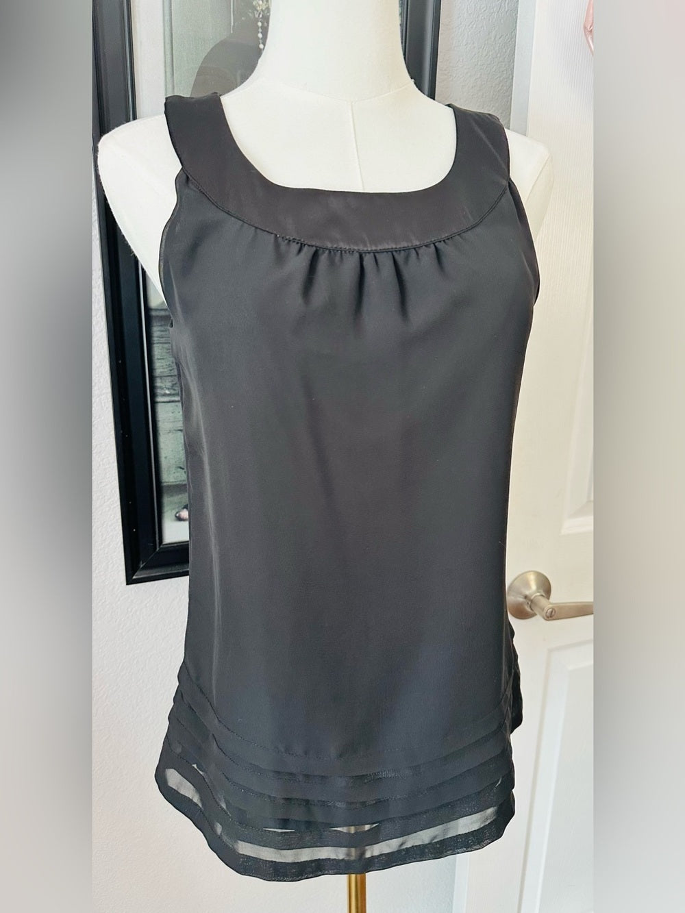H&M Black Sleeveless Sheer Camisole Blouse