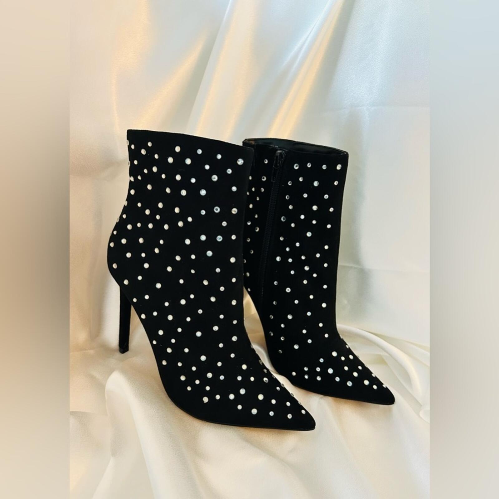 Express Black Studded Heeled Ankle Boots