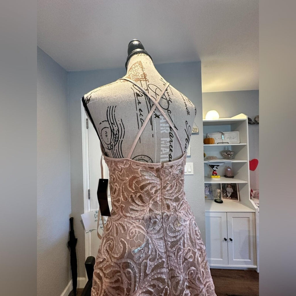 Betsy & Adam Lace & Sequin Formal Dress