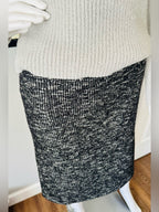 Banana Republic Italian Tweed Cotton Wool Pencil Skirt Black White