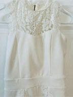 Charlotte Russe Ivory Lace Overlay Romper