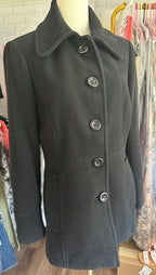 Fog by London Fog Black Wool Blend Pea Coat